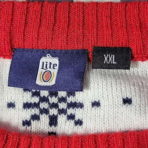 MILLER BREWING COMPANY Men's Christmas Sweater Size XXL - Picture 8 of 8